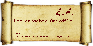 Lackenbacher András névjegykártya